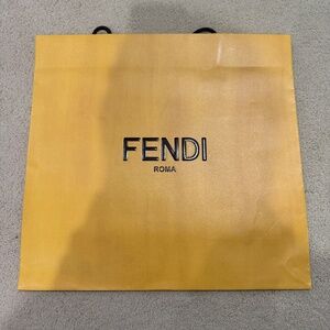 Authentic Large Fendi Yellow Gift Paper Shopping Bag - 15.5 x 16.5 "